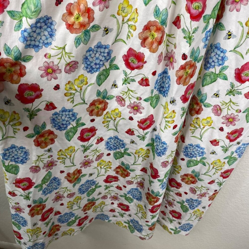 Cotn Women's Cottage Core Prairie Boho Floral Ladybug Bee Dress Multicolor Sz S - Picture 8 of 14